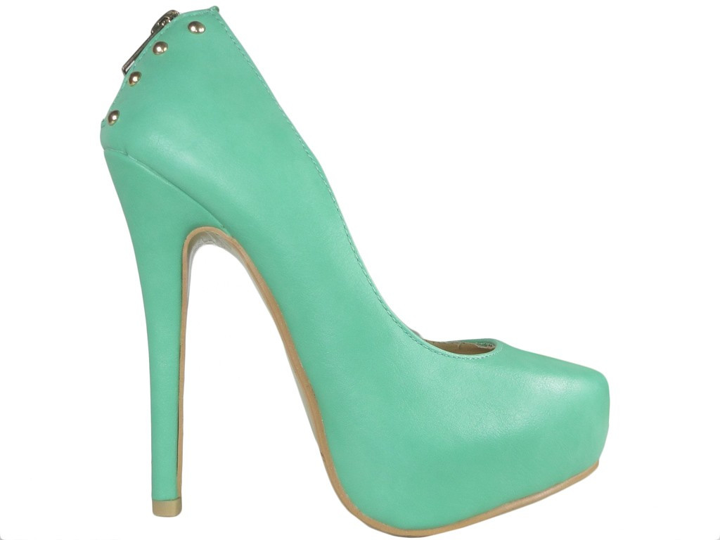 Žali stiletto matiniai platforminiai batai - 1