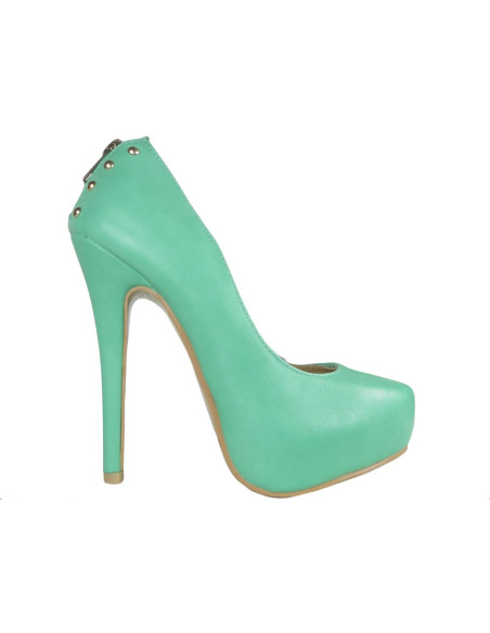 Zaļās stiletto matētās platformas kurpes - 1