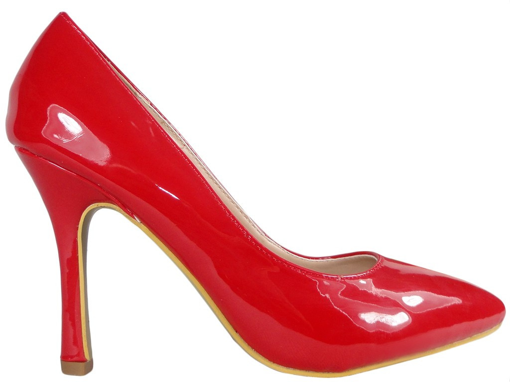 Epingles rouges pour chaussures de femmes laquées - 1