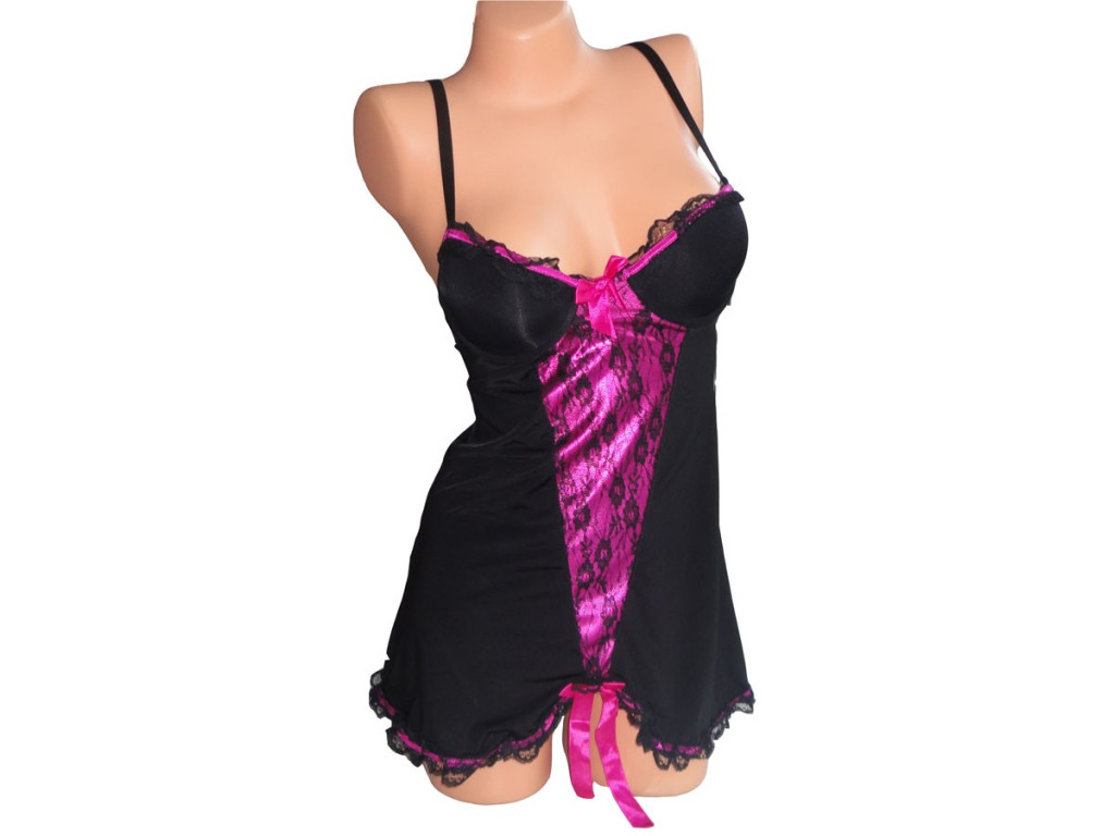 KOSZULKA KOKARDKI RÓŻOWA SEXI STRINGI