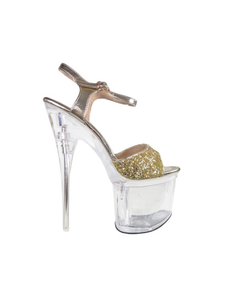 Transparente Glasstifte mit goldenem Glitzer - 1