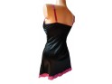 CHEMISE DE NUIT EN SATIN NOIR ROSE - 2