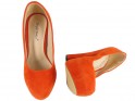 Sarkani zamšādas apavi ar stiletto papēžiem - 2