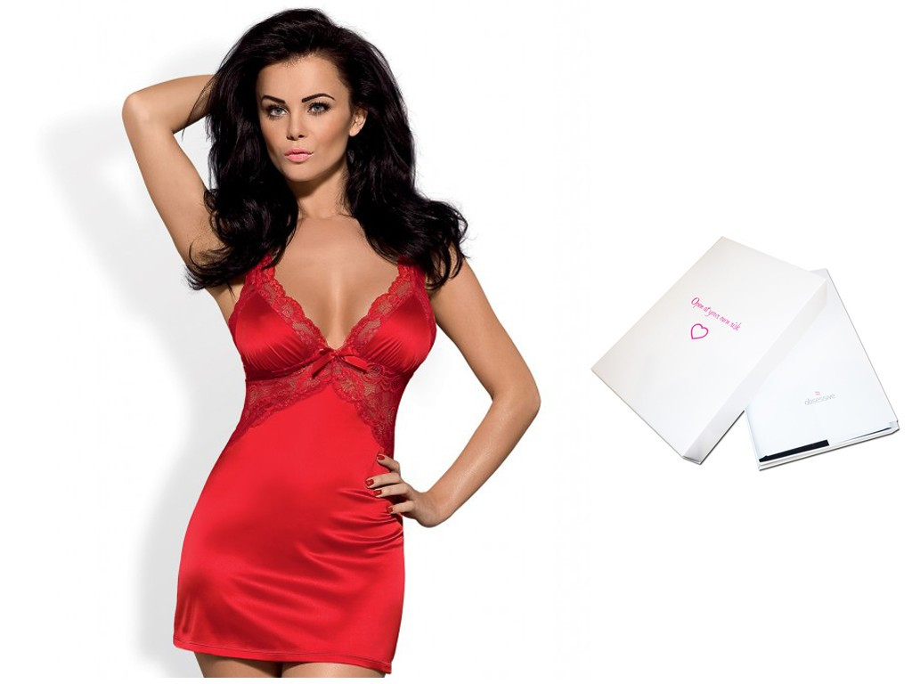 Red Obsessive Satin Nachthemd - 3