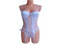 CORSET BLANC ENSEMBLE DE LINGERIE EN SATIN - 2