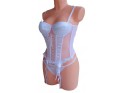 CORSET BLANC ENSEMBLE DE LINGERIE EN SATIN - 3