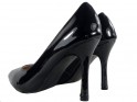 Čierne vysoké podpätky lakované dámske topánky - 4