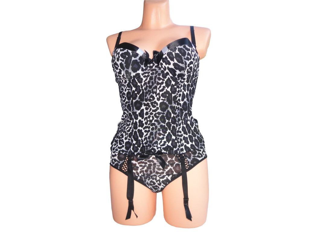 ENSEMBLE CORSET PANTHÈRE KATRINA NOIRE - 2