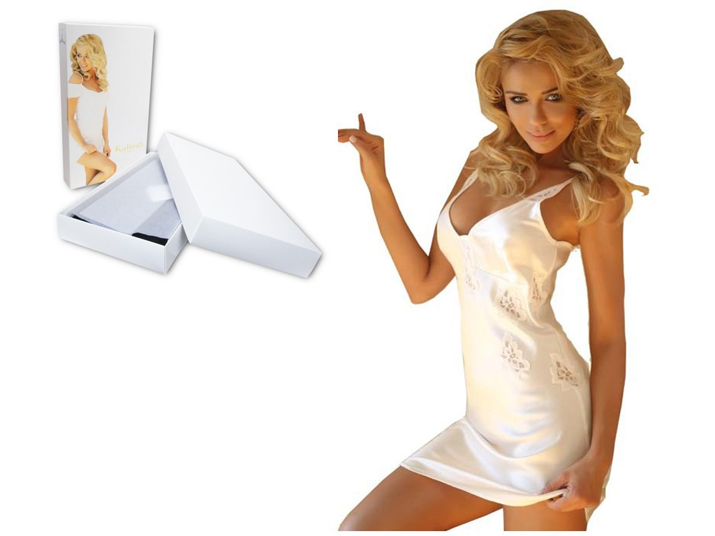 Ladies' underwear satin ecru slip - 4