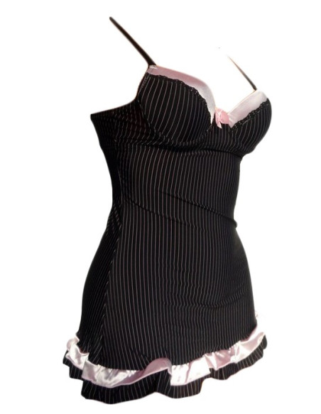 Ladies' nightdresses black striped lingerie - 2