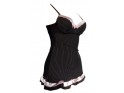 Ladies' nightdresses black striped lingerie - 2