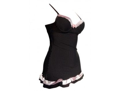 Ladies' nightdresses black striped lingerie - 2