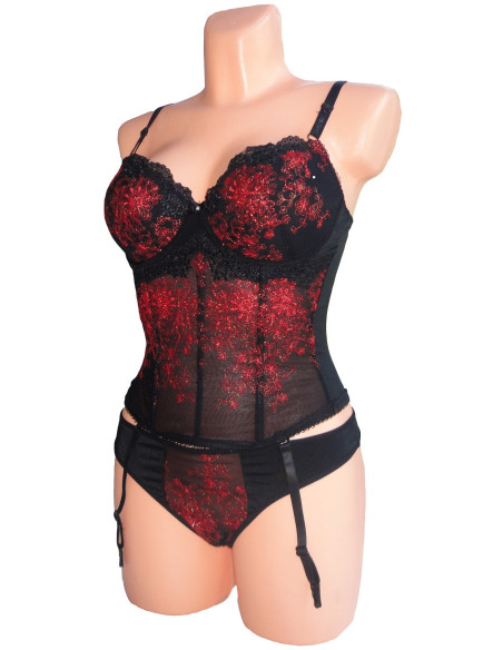 CORSET SEXY PASSIONATE BLACK LAUREL    - 1