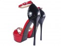 Red sandals on a pin with a strap in the ankle - 4
