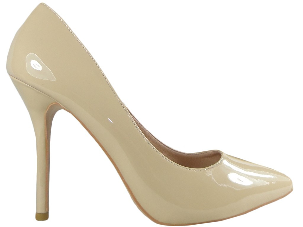 Epingles à nourrice classiques en vernis beige - 1
