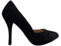 Černé semišové dámské boty na vysokém podpatku - 1