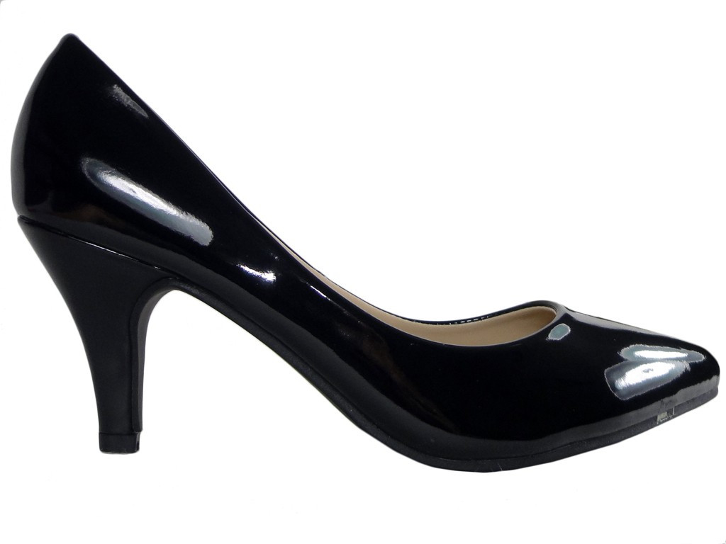Black low pins ladies' shoes elegant - 1
