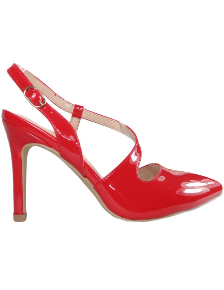 Red pins ladies' boots with cut-out  - 1