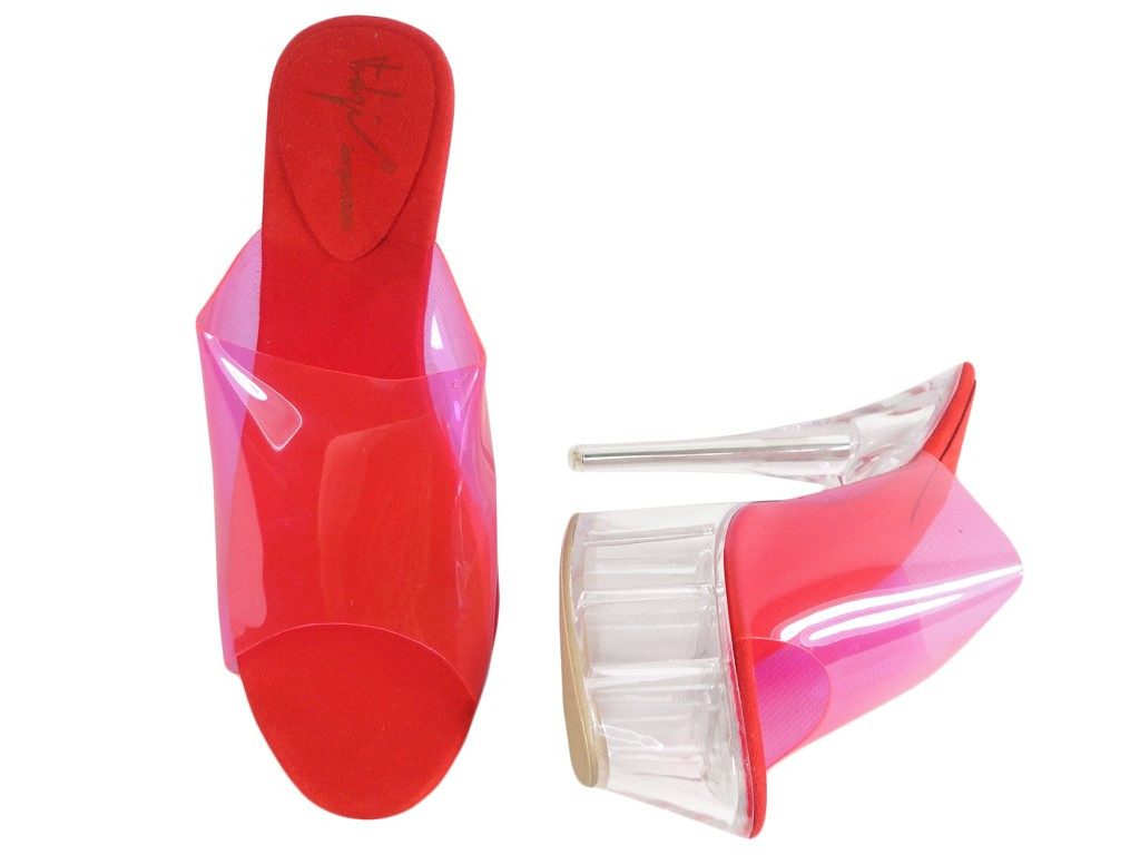 Pink pin flaps transparent high heels pins - 2