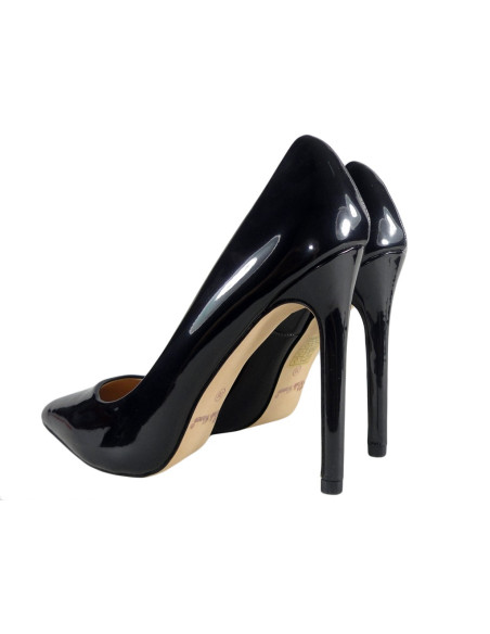 Melni sieviešu apavi ar stiletto papēžiem - 4