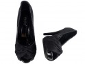 Black high heels platform shoes on the toes - 2