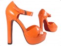 Oranžas krāsas stiletto sandales vasaras sieviešu apavi - 3