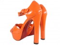 Oranžové sandále na poste letných dámskych topánok - 4