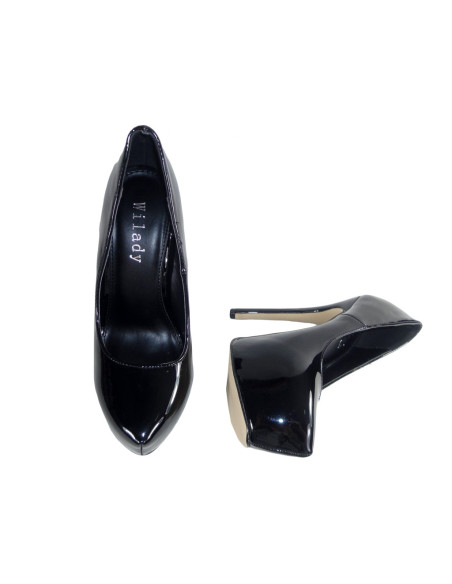 Black boots on the platform high pins for women - 2