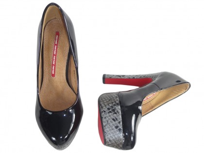Outlet melni stiletto heels platformas kurpes - 2