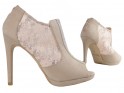 Išparduotuvė smėlio spalvos moteriški smailianosiai sandalai - 3