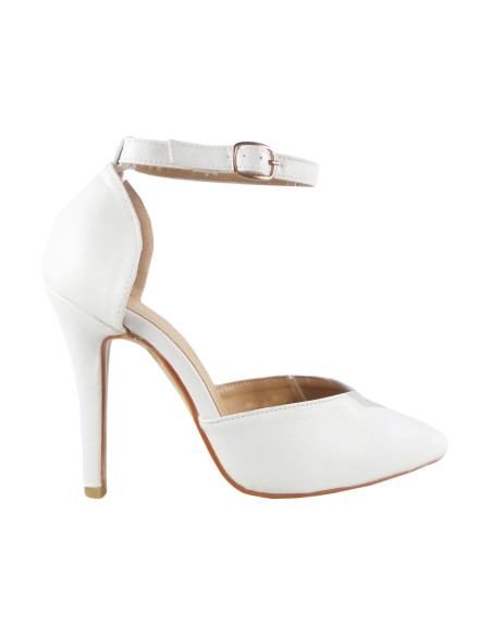 Outlet tocuri albe mat cu curea - 1