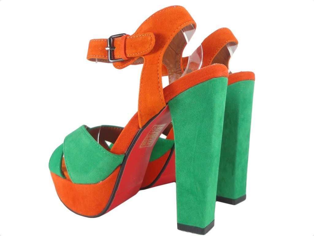 Outlet green orange sandals  - 5