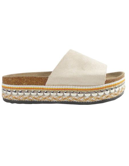 Beige Damenschuhe mit Öko-Profil aus Wildleder - 1