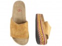 Caramel women's eko suede contoured flip-flops - 2
