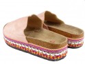 Papuci pentru femei din piele de căprioară ecologică roz - 4