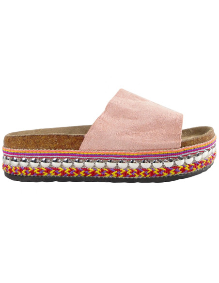 Rožinės moteriškos šlepetės eko Suede molded - 1