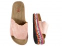 Papuci pentru femei din piele de căprioară ecologică roz - 2