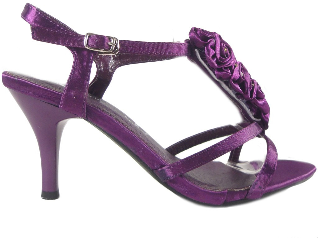 Sandale violet pe toc stiletto pantofi de damă - 1