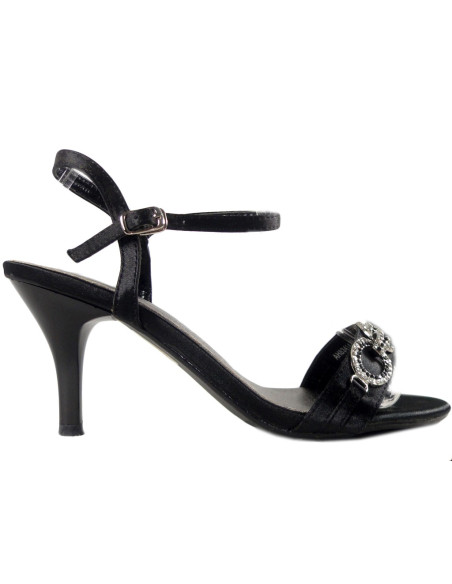 Sandales noires pour femmes sur une broche avec une bride à la cheville - 1