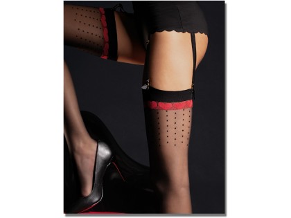 Black matt ladies' stockings for Lovely belt - 2