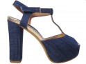 Džinsa zilas platformas sandales ar stiletto papēdi - 1