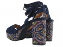 Dunkelblaue Sandalen auf Block und Plattform im Boho-Stil - 4