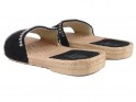 Sieviešu melnas flip-flops ar cirkoniem, plakani apavi - 4