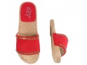 Papuci roșii pentru femei, cu pantofi cubici din zirconiu - 2