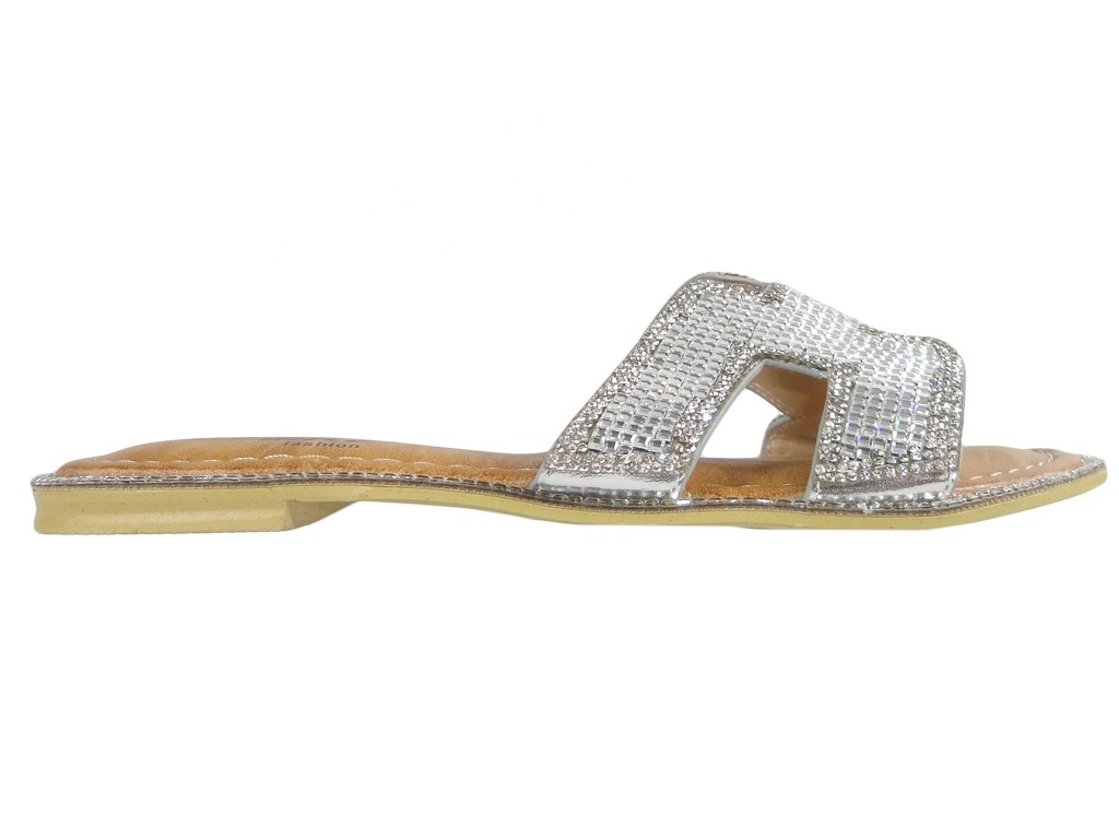 Zirconium flip-flops ladies' flat shoes - 1