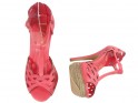 Koraliniai smailianosiai sandalai platforminiai batai - 2