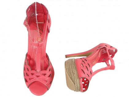 Sandale de coral pe pantofi cu toc înalt - 2