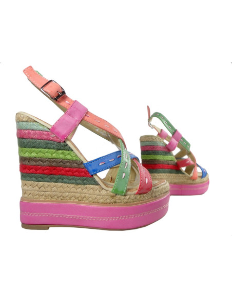 Keilfarbene Sandalen, Damenschuhe - 3