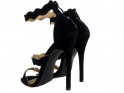 Tall black suede pins for women - 4