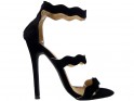 Tall black suede pins for women - 1
